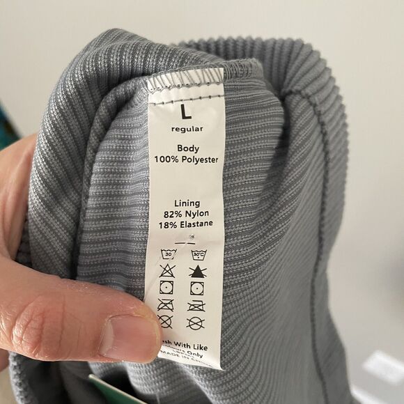 Halara Size L Blue Corduroy Zip Back Skort Skirt NEW NWT - Picture 4 of 5